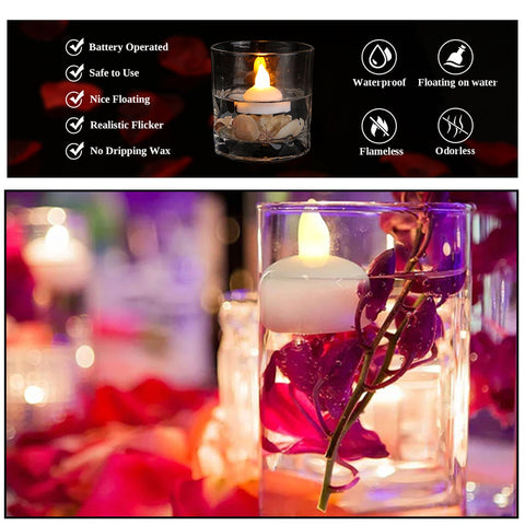 Set of 12 LED floating candles