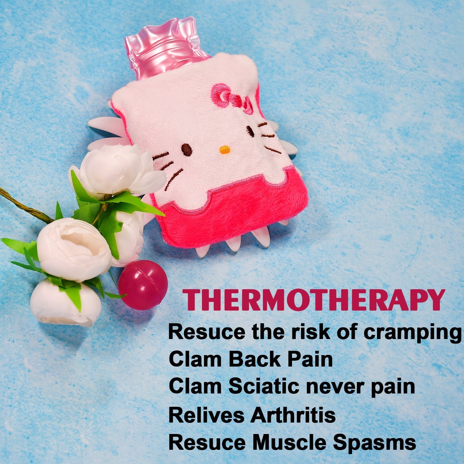 Pink Hello Kitty Small Hot Water Bag with Cover for Pain Relief - jugaad.shop