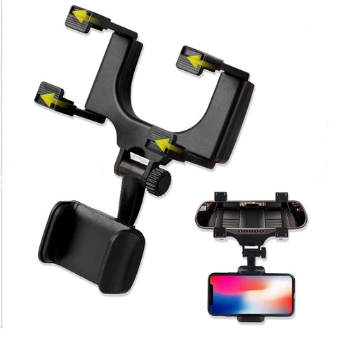 Universal rear view mirror mobile phone mount stand for vehicles