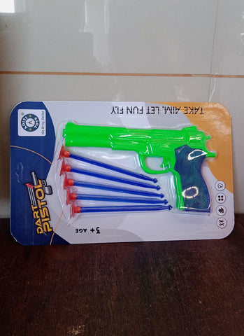 Medium Size Plastic 1 Gun with 5 Soft Suction Dart Bullets (1 Set)-jugaad.shop