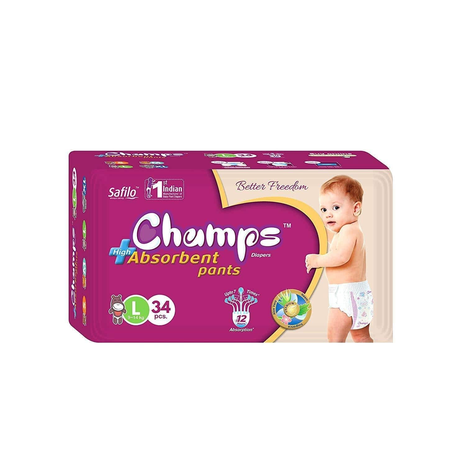 Premium Champs High Absorbent Pant Style Diaper Small, Medium and Large Size Diaper - jugaad.shop