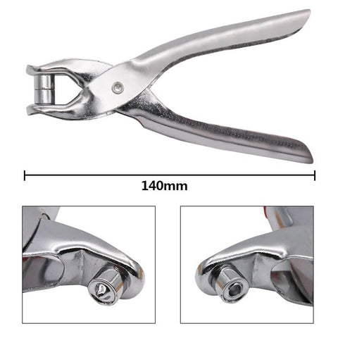 Grommet setting pliers with multiple eyelets and rivets