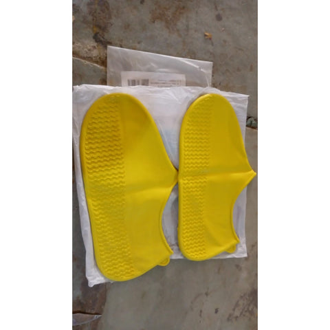 Non-Slip Silicone Rain Reusable Anti skid Waterproof Fordable Boot Shoe Cover (Extra Large Size (XL)/ 1 Pair / Yellow) - jugaad.shop