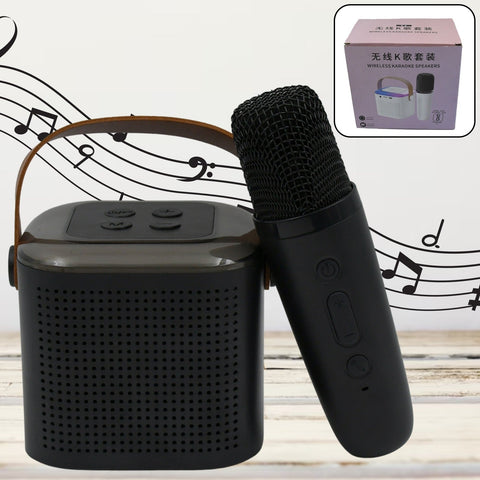 Wireless Speaker Microphone Set, RGB Light Support Memory Card PortableKaraoke Machine Perfect  for Travel TV - jugaad.shop