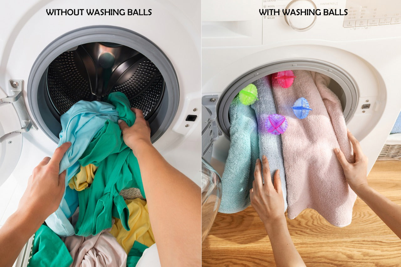 Washing balls for laundry, no detergent needed, pack of 4