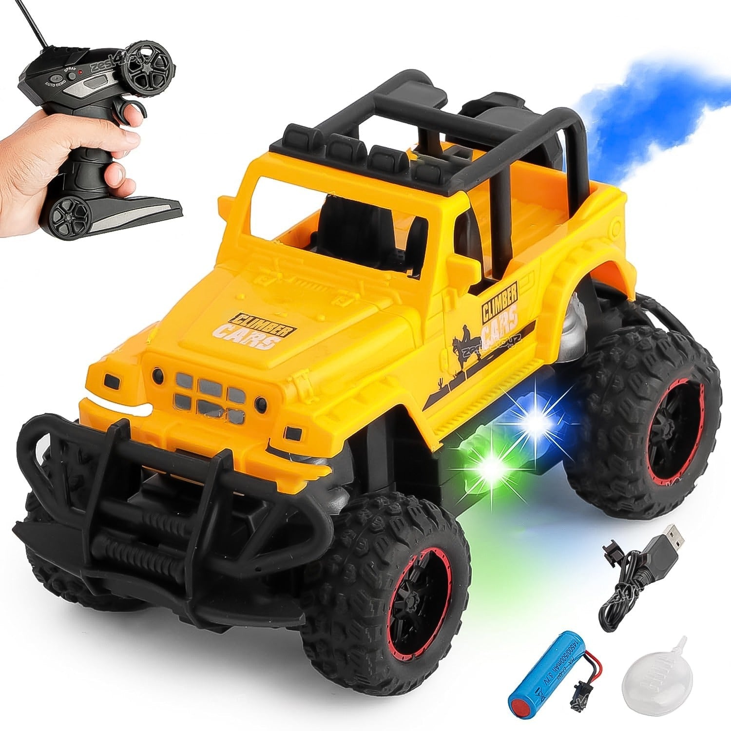 Mist Spray Race Car Toy Off Road Speed Car With Smoke (Water Sprayer Mist With Light) High Strength Climbing Power & Smoke Effect (Color May Vary), Kids - jugaad.shop