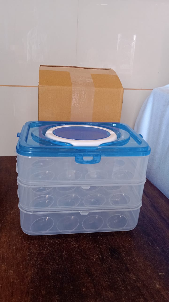 3-Layer Plastic Refrigerator Egg Storage Box (36 Grid) - jugaad.shop