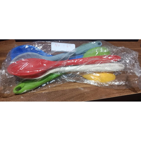 Multipurpose Silicone Spoon, Silicone Basting Spoon Non-Stick Kitchen Utensils Household Gadgets Heat-Resistant Non Stick Spoons Kitchen Cookware Items For Cooking and Baking (6 Pcs Set) - jugaad.shop