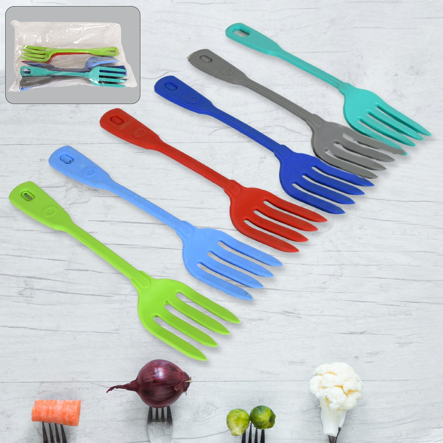 Multipurpose Silicone Spoon, Silicone Basting Spoon Non-Stick Kitchen Utensils Household Gadgets Heat-Resistant Non Stick Spoons Kitchen Cookware Items For Cooking and Baking (6 Pcs Set) - jugaad.shop