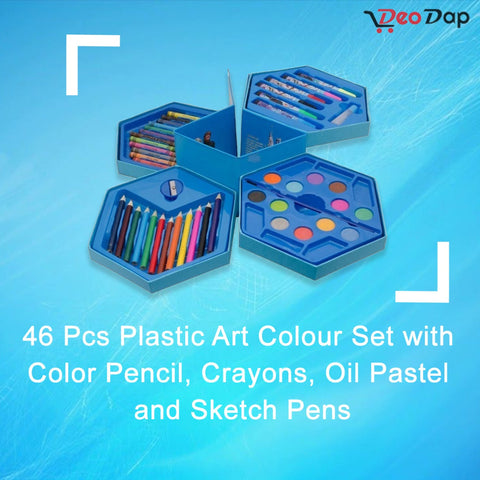 Plastic art set with various colors