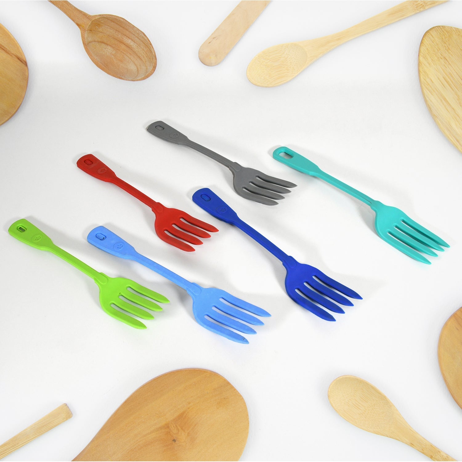 Multipurpose Silicone Spoon, Silicone Basting Spoon Non-Stick Kitchen Utensils Household Gadgets Heat-Resistant Non Stick Spoons Kitchen Cookware Items For Cooking and Baking (6 Pcs Set) - jugaad.shop