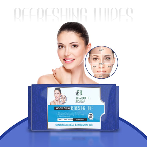 Refreshing Wet Wipes for Face | Facial Cleansing | Refreshing & Skin Hydration| Soothing for skin | pH Balance & Alcohol Free | Nourishing with Fruit extract | 25 Wipes - jugaad.shop