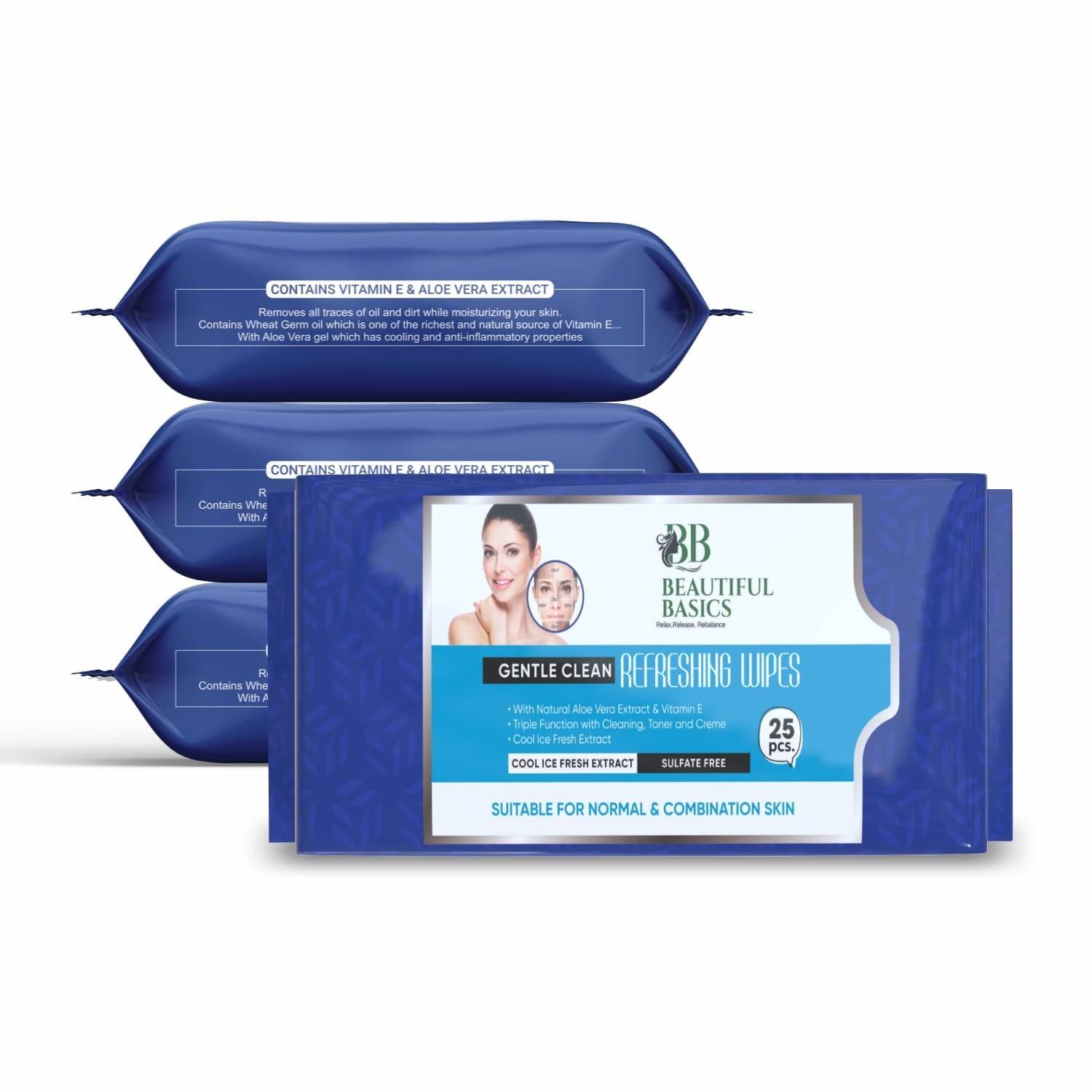 Refreshing Wet Wipes for Face | Facial Cleansing | Refreshing & Skin Hydration| Soothing for skin | pH Balance & Alcohol Free | Nourishing with Fruit extract | 25 Wipes - jugaad.shop