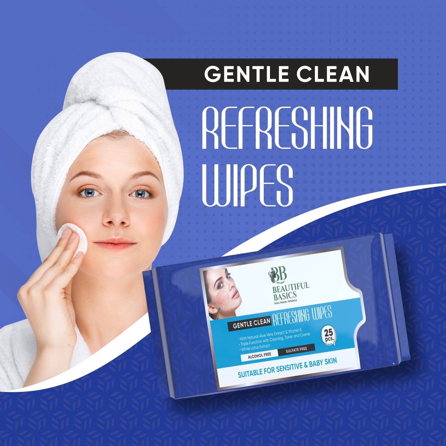 Refreshing Wet Wipes for Face | Facial Cleansing | Refreshing & Skin Hydration| Soothing for skin | pH Balance & Alcohol Free | Nourishing with Fruit extract | 25 Wipes - jugaad.shop