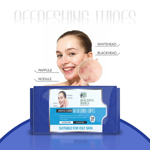 Refreshing Wet Wipes for Face | Facial Cleansing | Refreshing & Skin Hydration| Soothing for skin | pH Balance & Alcohol Free | Nourishing with Fruit extract | 25 Wipes - jugaad.shop