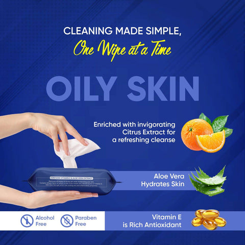 Refreshing Wet Wipes for Face | Facial Cleansing | Refreshing & Skin Hydration| Soothing for skin | pH Balance & Alcohol Free | Nourishing with Fruit extract | 25 Wipes - jugaad.shop