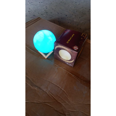 Moon Night Lamp Blue Color with Plastic Stand (15 x12 Cm / 1 Pc) - jugaad.shop