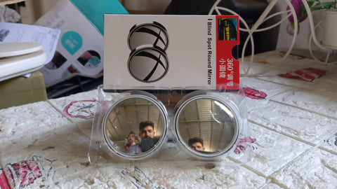 360DEGREE BLIND SPOT ROUND WIDE ANGLE ADJUSTABLE CONVEX REAR VIEW MIRROR - PACK OF 2 - jugaad.shop