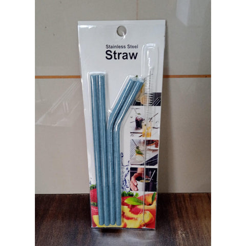 Reusable Stainless Steel Straw with cleaning Brush Long Drinking Straws for Coffee Tumbler Travel Mug Cup, Dishwasher Safe for Toddlers & Kids (5 Pcs Set) - jugaad.shop