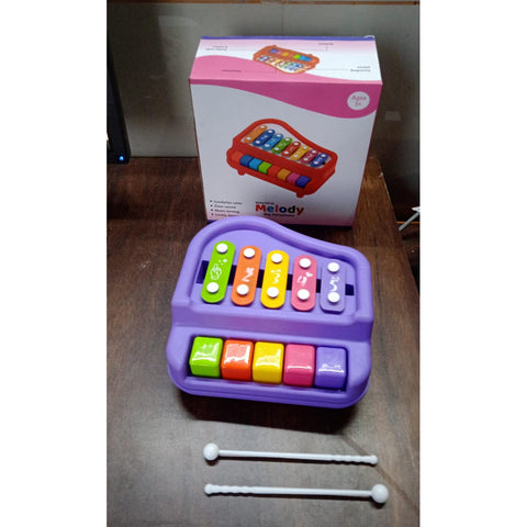 2 in 1 Baby Piano Xylophone Toy for Toddlers, 5 Multicolored Key Keyboard Xylophone Piano, Preschool Educational Musical Learning Instruments Toy for Baby Kids Girls Boys 3+ Years (1 Pc) - jugaad.shop