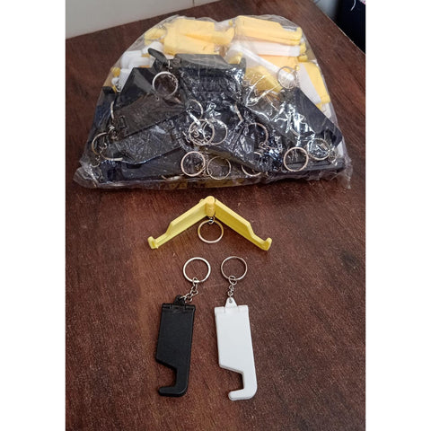 2 in 1 Plastic Keychain with Mobile Stand / Phone Holder (100 Pcs Set / Multicolor) - jugaad.shop