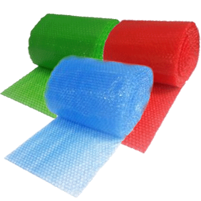 Colorful bubble wrap for packing