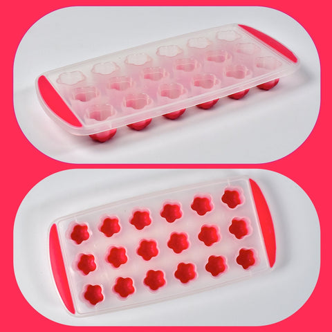 Ice Mould Flower Shape 18 Cavity Mould ice Tray Sphere ice Flower Mould Small ice Flower Tray Mini ice Cube Tray - jugaad.shop