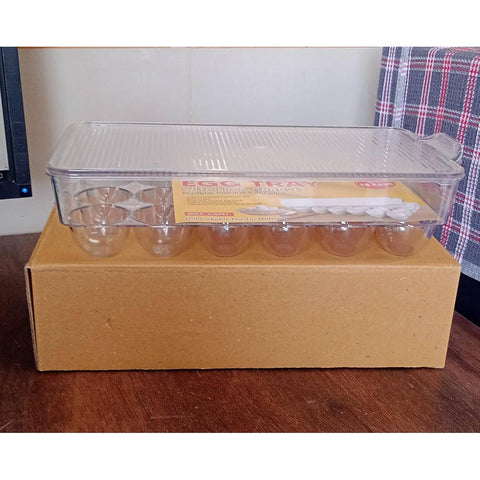 Plastic 18 Cavity Egg Storage Box Or Egg Trays For Refrigerator With Lid & Handles High Quality, Rectangular Egg Tray Box For 18 Egg (1 Pc) - jugaad.shop