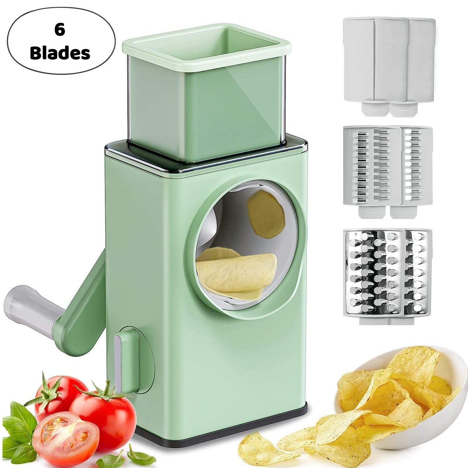 Stainless Steel Vegetable Chopper with 6 Blades - Kitchen Mandoline Slicer - jugaad.shop