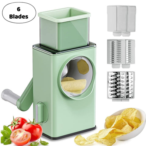 Stainless Steel Vegetable Chopper with 6 Blades - Kitchen Mandoline Slicer - jugaad.shop