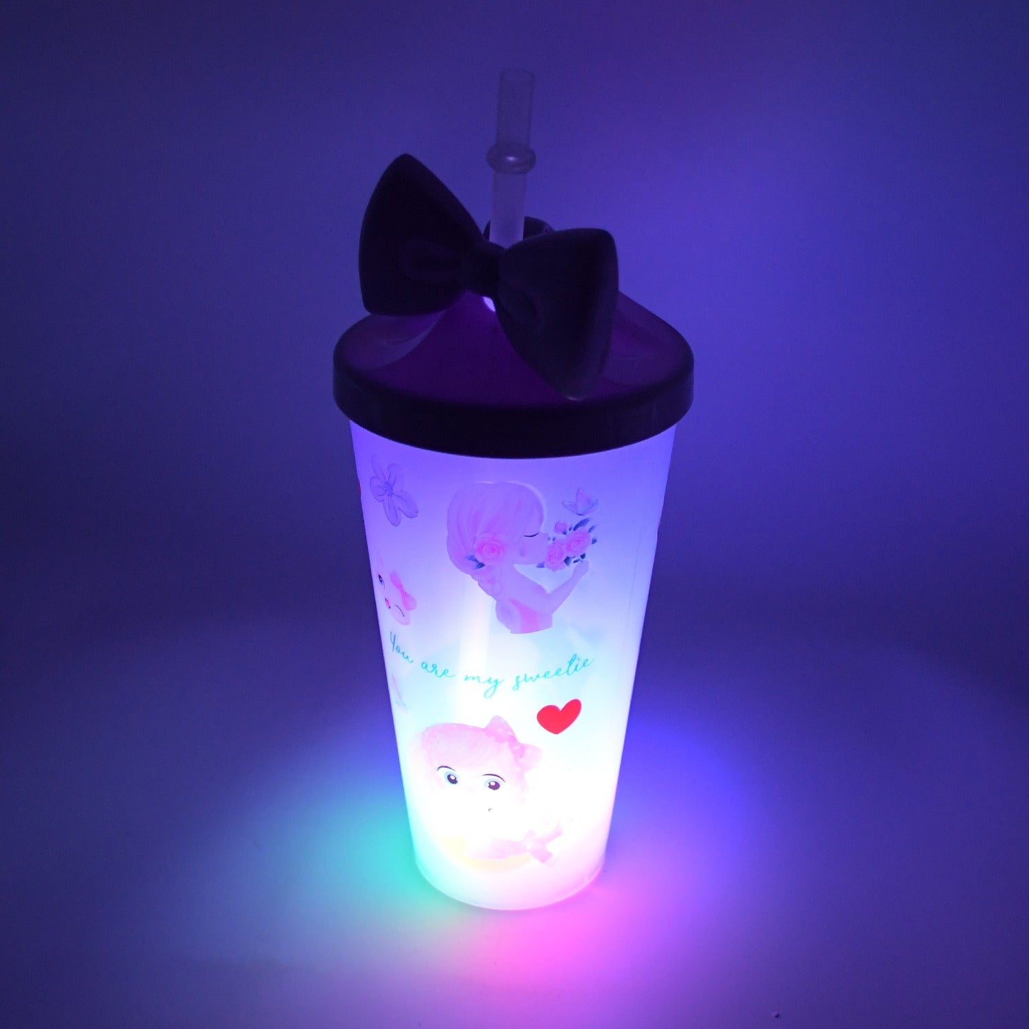 Unicorn Water Bottle with Straw & Lid for Kids (With Light) - jugaad.shop