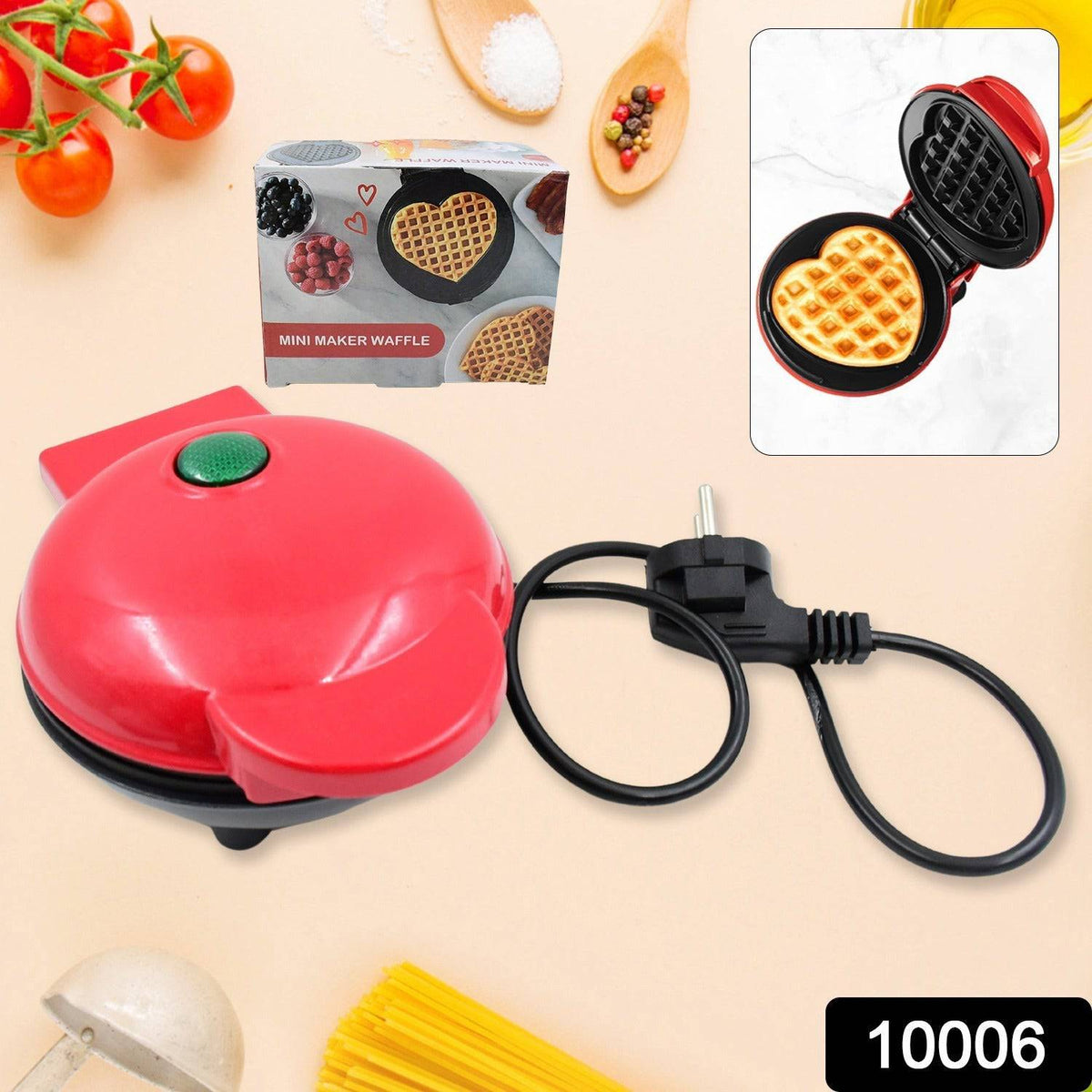 Mini Waffle Maker Machine Waffle Iron Home Appliances Kitchen Gift Easy To Clean, On-Stick Surfaces, Perfect Breakfast, Dessert, Sandwich, Pan Cakes, Paninis / Other Snacks Machine - jugaad.shop