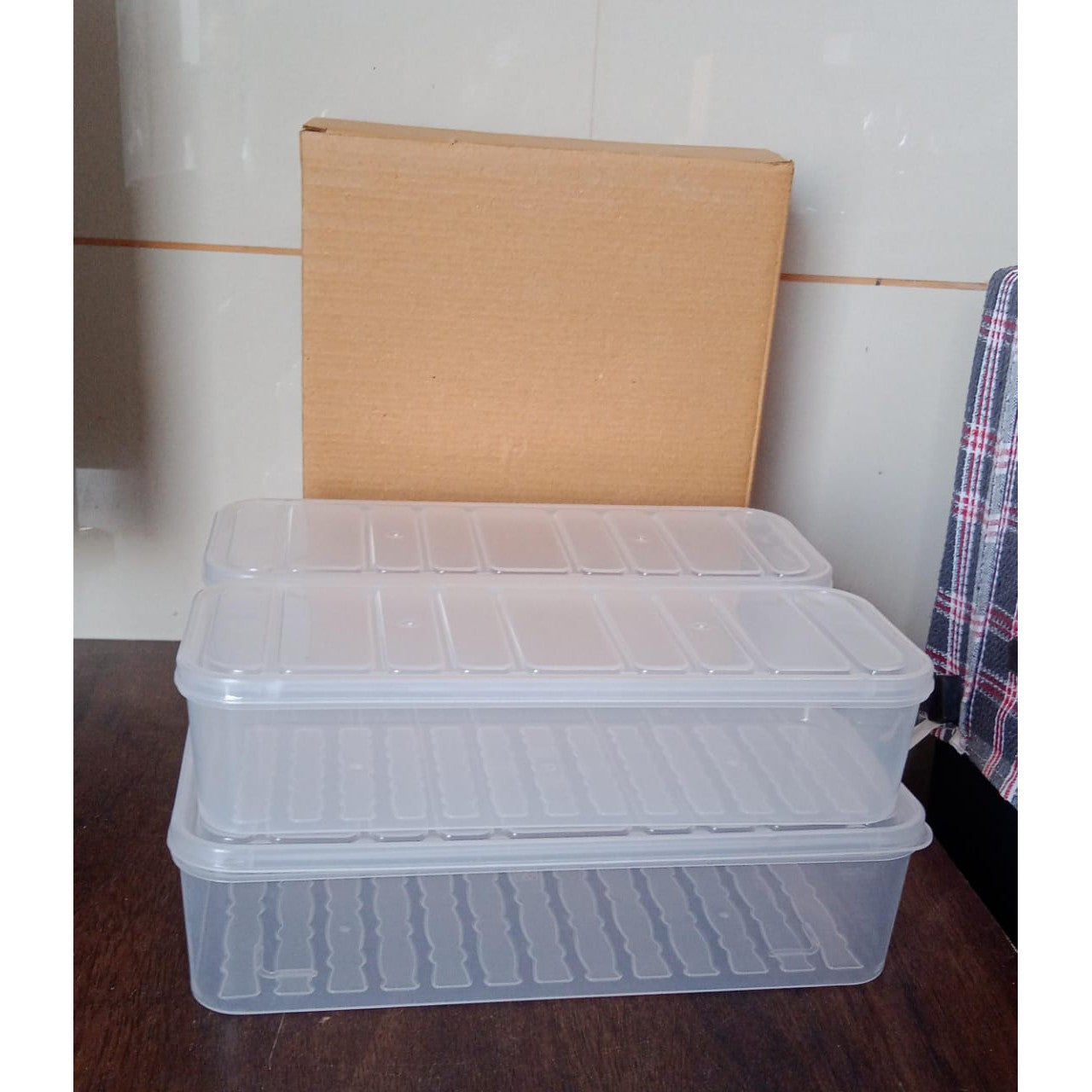 Plastic Food Storage Container for Fridge, fridge storage boxes with Lid Stackable Fridge Storage Containers freeze organizer items and storage, vegetable storage box for fridge, (3 Pcs set) - jugaad.shop