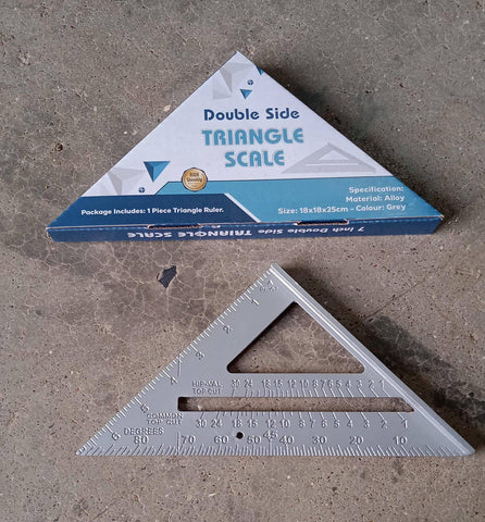 Double Side Scale Triangle Measurement Hand Tool, 45 Degree Triangle Ruler, Home for Industry, Aluminum Alloy Rafter Square 7-Inch Length - jugaad.shop