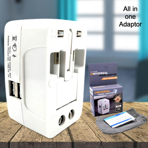 All-in-One Universal Worldwide Travelling AC Adaptor Plug (AU / UK / US / EU) International Power Charger Electric USB Power Plug Socket Adapter Converter (1 Pc) - jugaad.shop