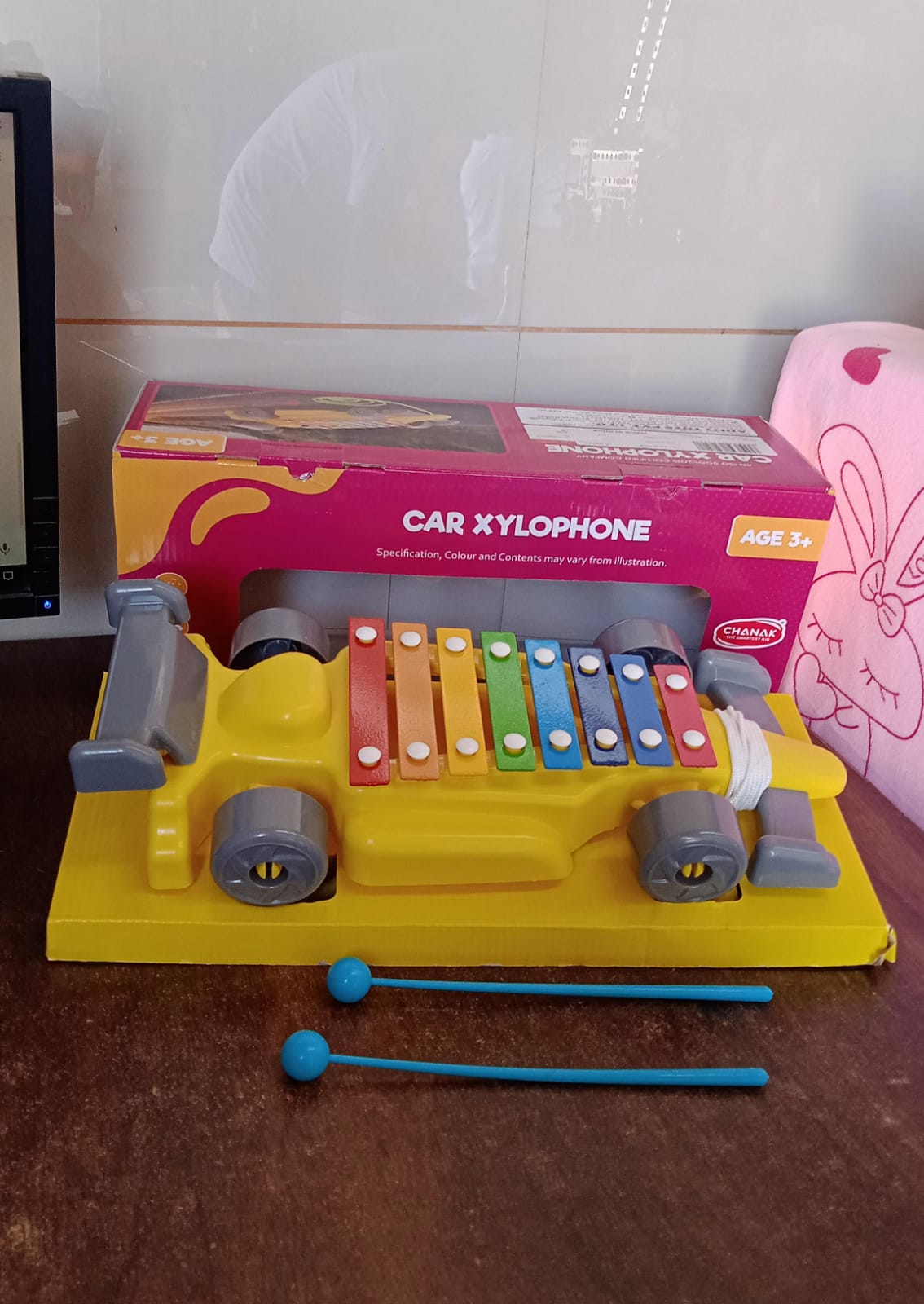 Musical Car Piano Xylophone Toy, Plastic Car Xylophone (1 Set)-jugaad.shop