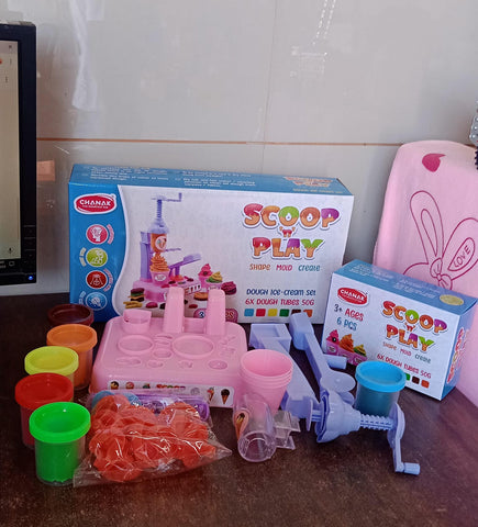 Scoop and Play Set, Color Dough for Kids Play Toys, Ice Cream Maker Machine (36 Pcs Set)-jugaad.shop