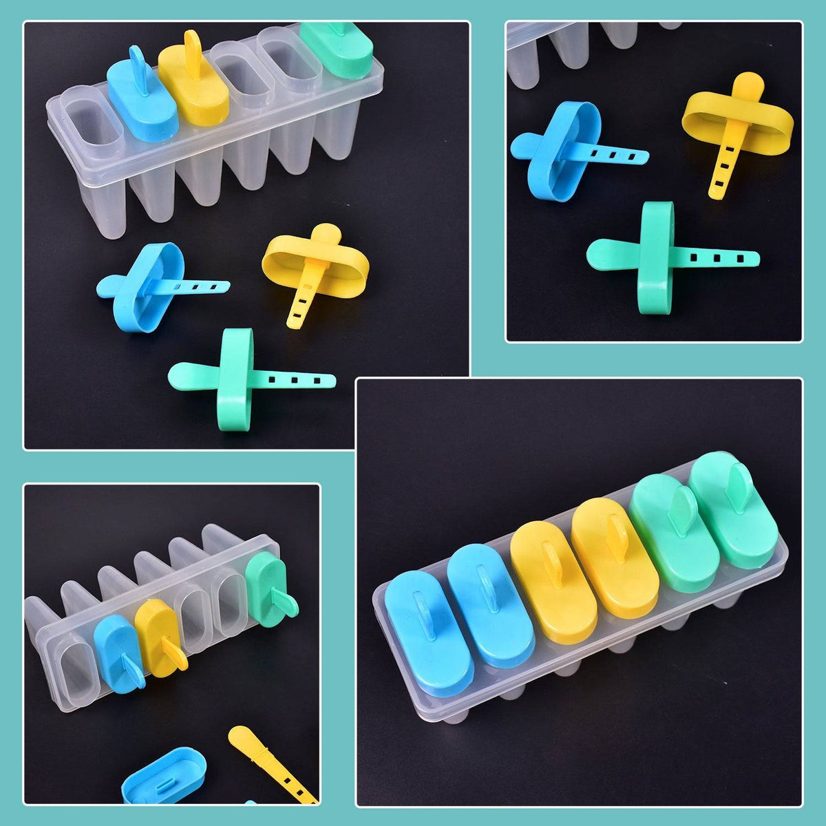 Ice Candy Maker Upgrade Popsicle Molds Sets 6 Ice Pop Makers Reusable Ice Lolly Cream Mold Home-Made Popsicles Mould with Stick - jugaad.shop