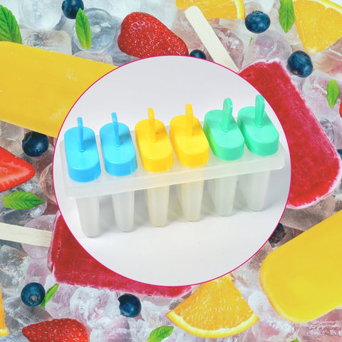 Ice Candy Maker Upgrade Popsicle Molds Sets 6 Ice Pop Makers Reusable Ice Lolly Cream Mold Home-Made Popsicles Mould with Stick - jugaad.shop