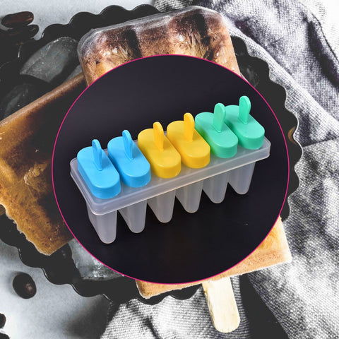 Ice Candy Maker Upgrade Popsicle Molds Sets 6 Ice Pop Makers Reusable Ice Lolly Cream Mold Home-Made Popsicles Mould with Stick - jugaad.shop