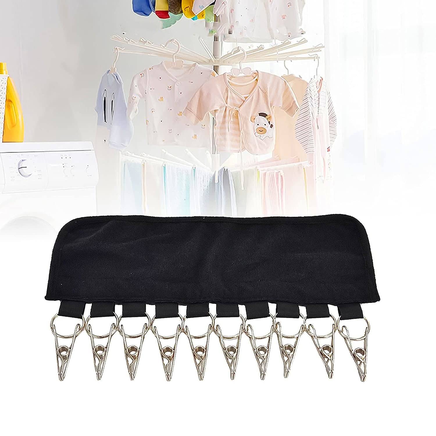 10 Clip Folding Clothes Hanger (1 Pc)