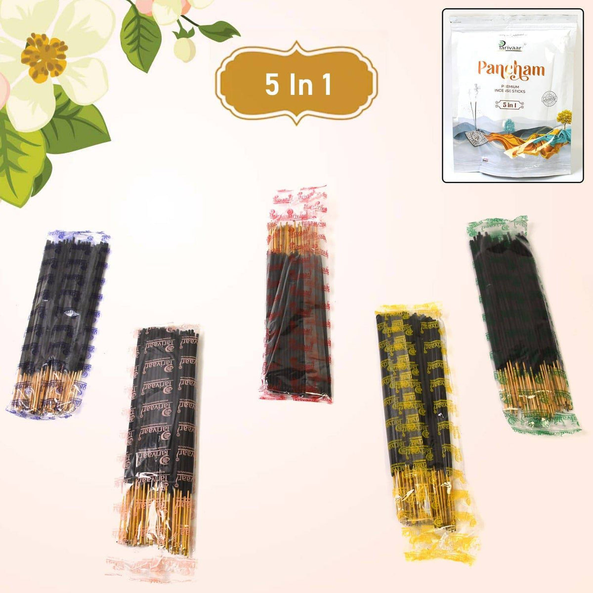 5in1 Pancham Premium Agarbatti / Incense Sticks (450 GM)-jugaad.shop