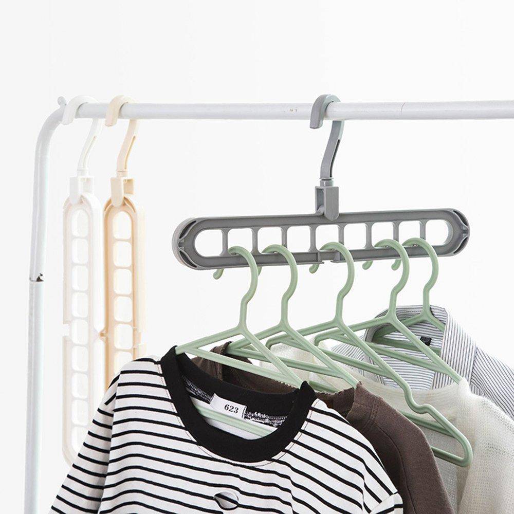 9 Hole Plastic Hanger Hanging hook Indoor Wardrobe Clothes Organization Storage Balcony Windowsill Suit Racks - jugaad.shop