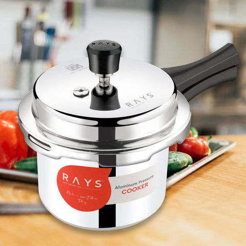 Aluminium Rays Aura Pressure Cookers With Outer Lid (1.5 Litres / 5-Year warranty)