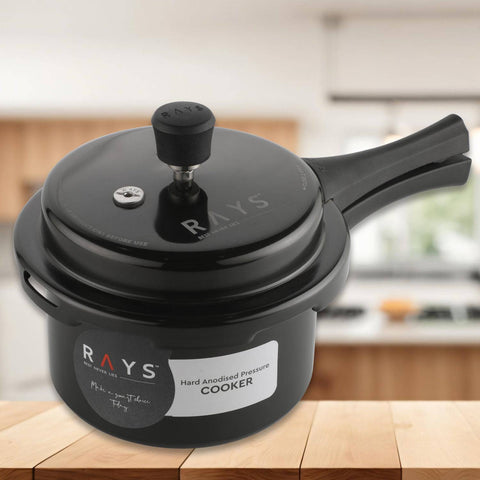 Aluminium Rays Black Beauty Pressure Cookers With Outer Lid (2.5 Litres / 1-Year warranty)