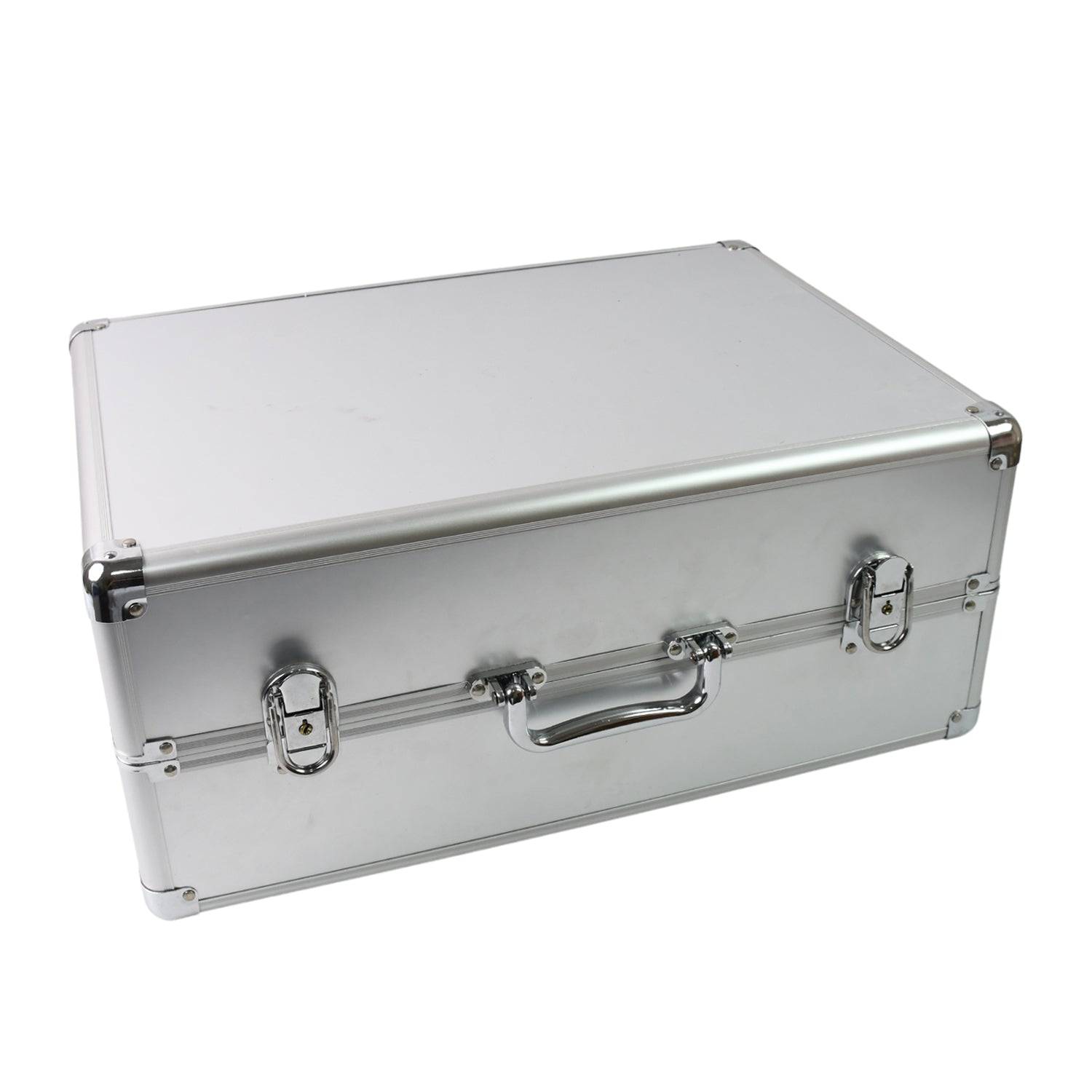 Aluminium & Wooden Multipurpose Portable Suitcase Travel Tool Box With 2 Keys For Lock (45×29×20 Cm / 1 Pc)