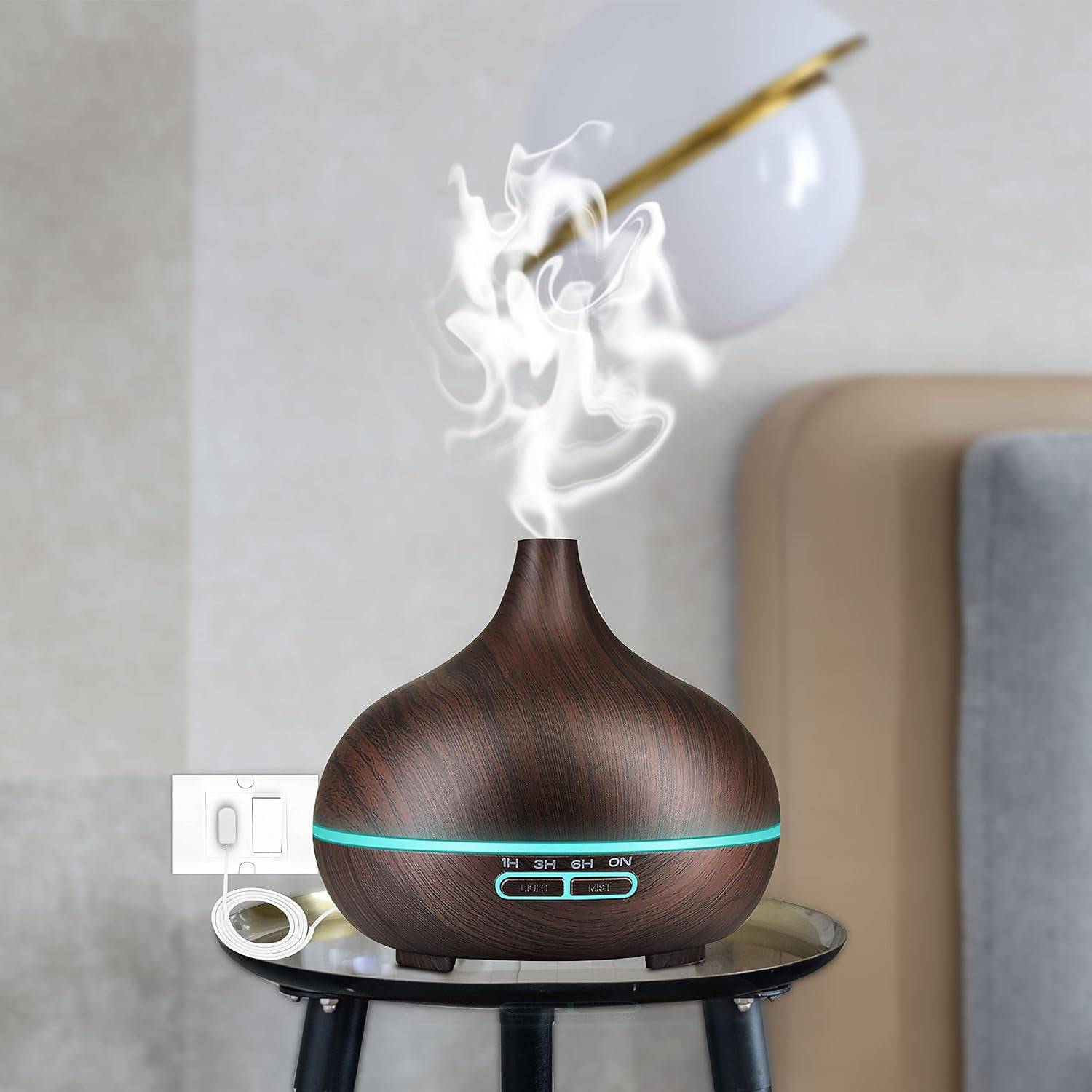 Aromatherapy Humidifier with 7 Colourful LED Light Change (500 ML Capacity / With Remote) - jugaad.shop