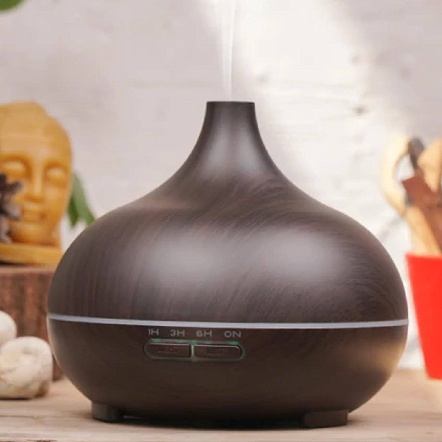 Aromatherapy Humidifier with 7 Colourful LED Light Change (500 ML Capacity / With Remote) - jugaad.shop