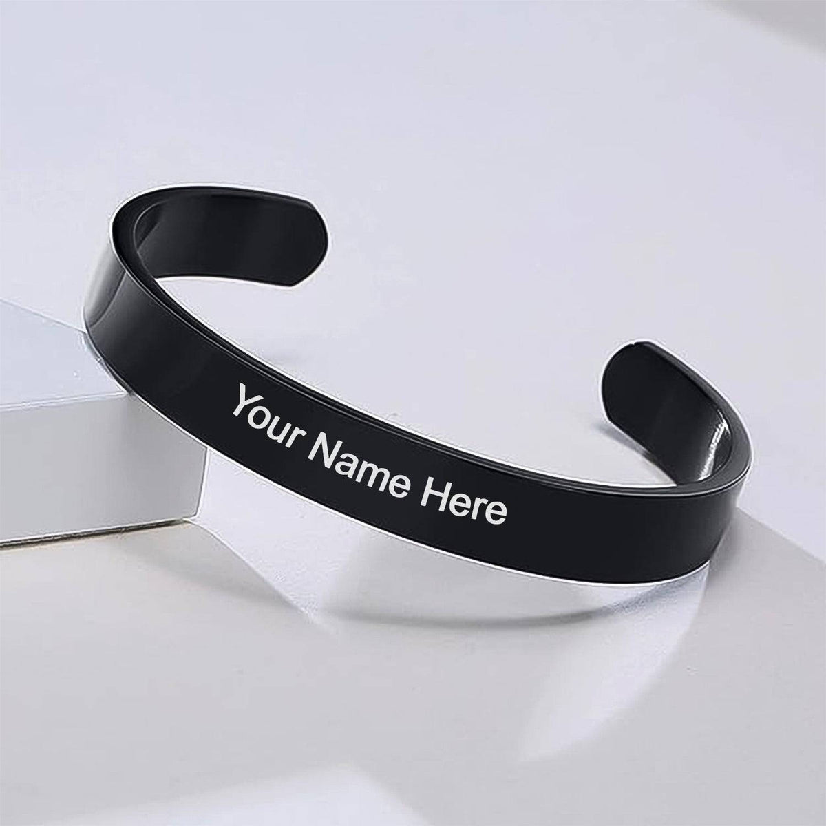 Customized / Personalized Stylish Kada Bracelet (1 Pc / Black)