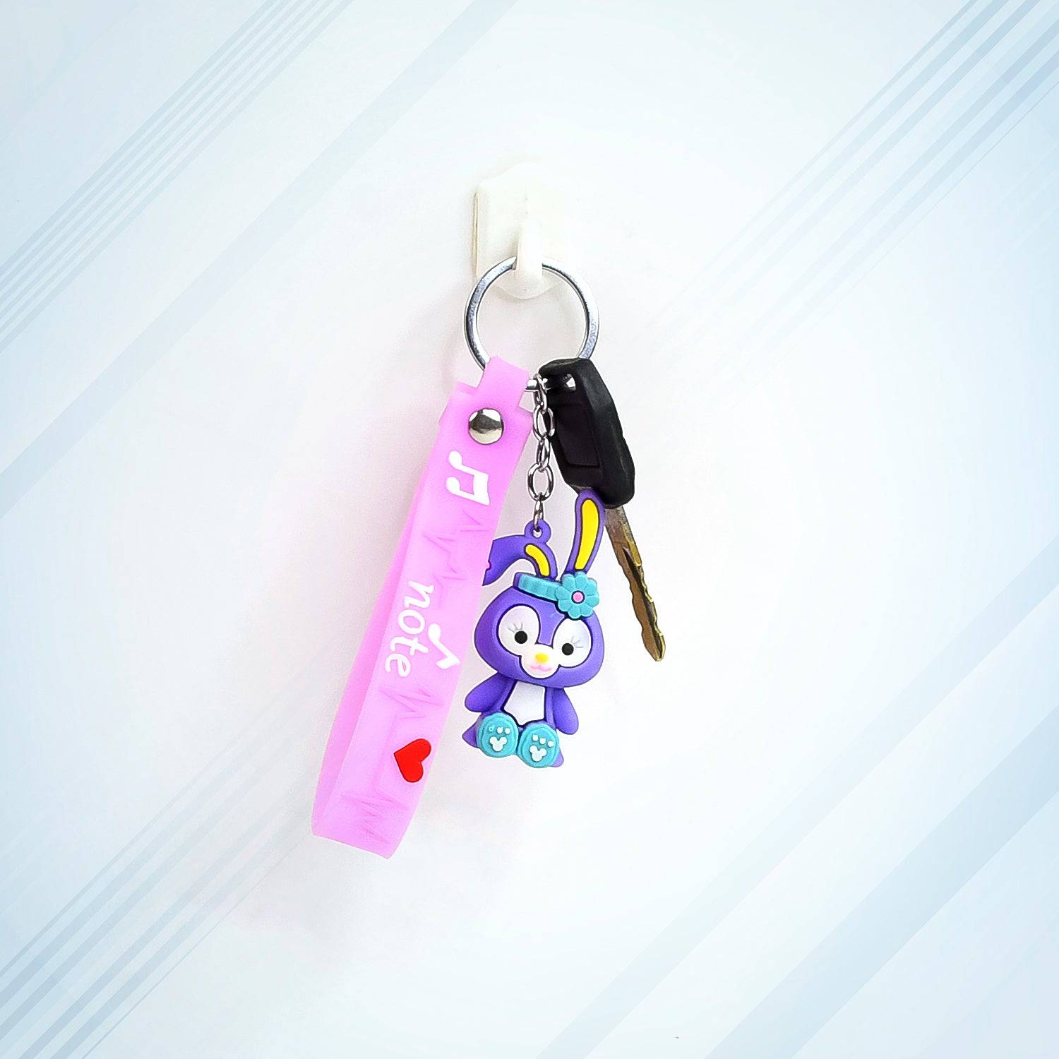 Cute Cartoon Silicone 3D Key Chain with Metal Hook & Strap (Pack of 1)-jugaad.shop